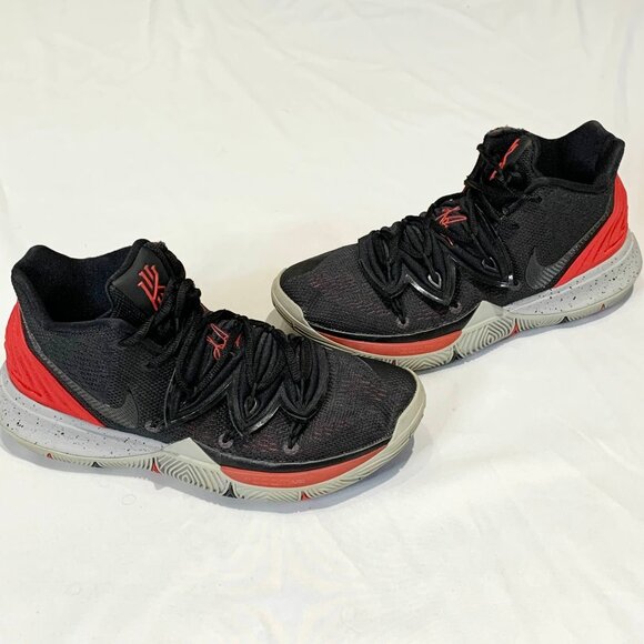 Nike Kyrie 5 Black Red Wolf Grey Basketball Shoes Men’s Size 8.5 AO2918 - Picture 5 of 12